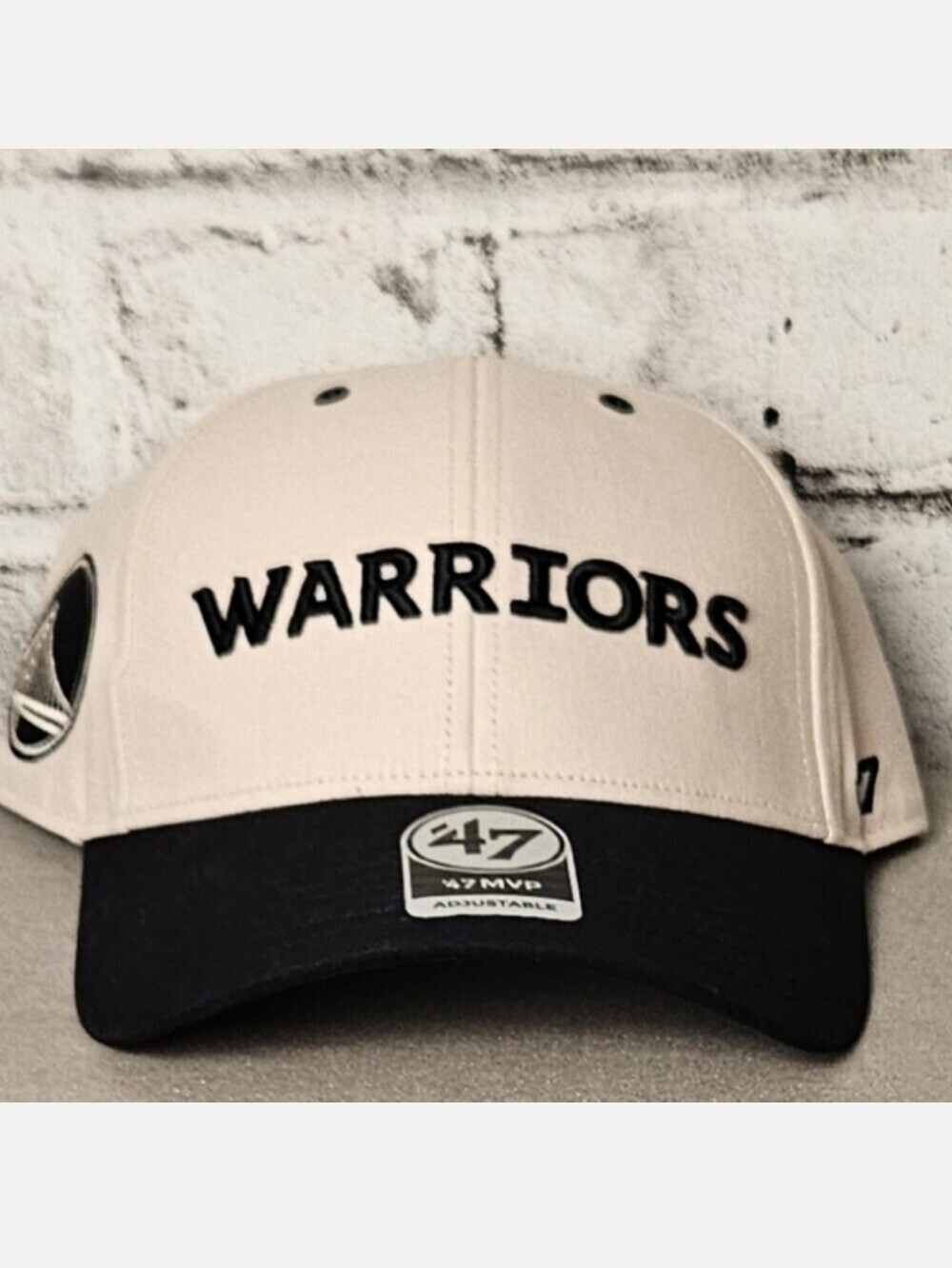 47 Brand Golden State Warriors MVP Adjustable Hat Cream Black Cap